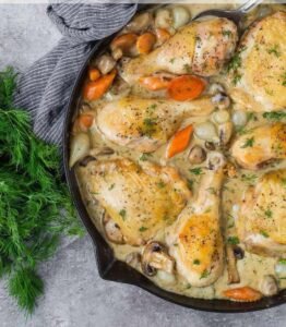 Creamy Chicken Fricassee Cake 